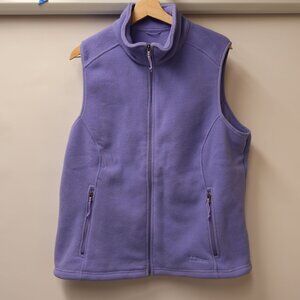 L.L.Bean Women's Lavender Fleece Vest XL Petite 100% Polyester Full Zip Made In